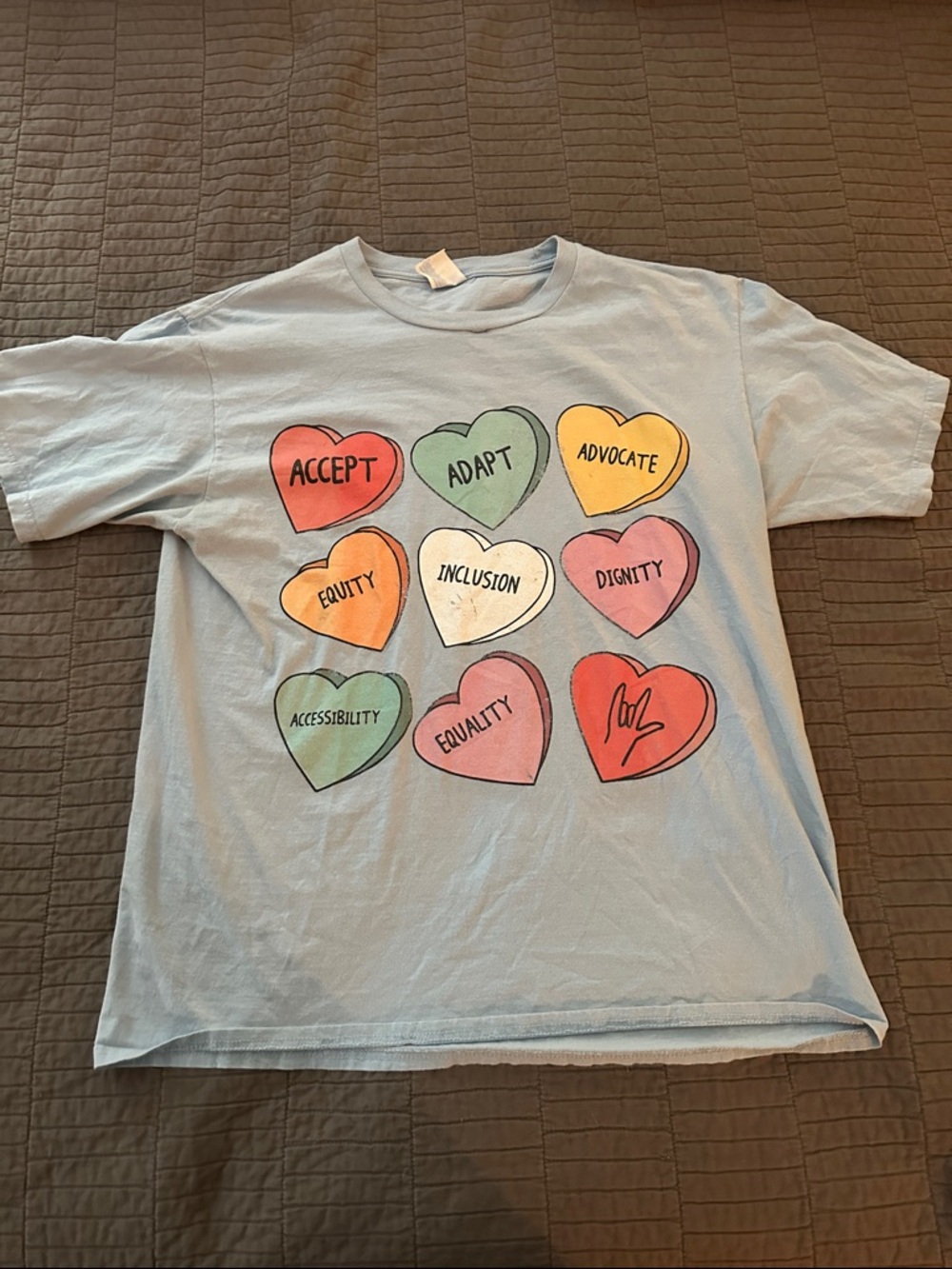Port and Company Light Blue Inclusion Hearts Tee
